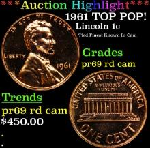 Proof ***Auction Highlight*** 1961 Lincoln Cent TOP POP! 1c Graded pr69 rd cam BY SEGS (fc)