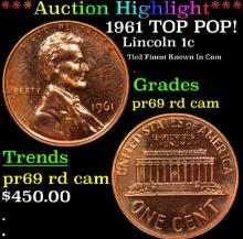 Proof ***Auction Highlight*** 1961 Lincoln Cent TOP POP! 1c Graded pr69 rd cam BY SEGS (fc)