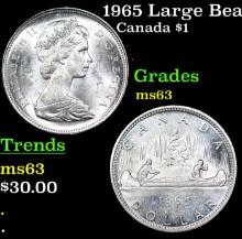 1965 Large Beads, Blunt 5 Canada Dollar 1 Grades Select Unc
