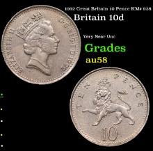 1992 Great Britain 10 Pence KM# 938 Grades Choice AU/BU Slider