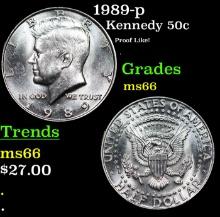 1989-p Kennedy Half Dollar 50c Grades GEM+ Unc