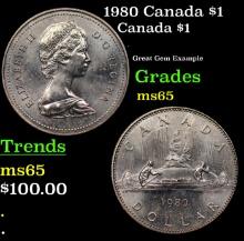 1980 Canada $1 Canada Dollar 1 Grades GEM Unc