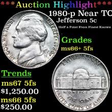 ***Auction Highlight*** 1980-p Jefferson Nickel Near TOP POP! 5c Graded GEM++ 5fs By USCG (fc)