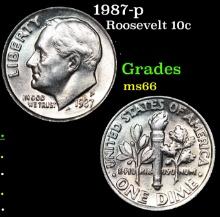 1987-p Roosevelt Dime 10c Grades GEM+ Unc