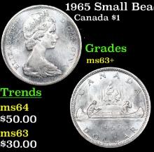1965 Small Beads, Pointed 5 Canada Dollar 1 Grades Select+ Unc