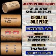*Uncovered Hoard* - Covered End Roll - Marked "Peace Premium" - Weight shows x20 Coins (FC)