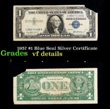 1957 $1 Blue Seal Silver Certificate Grades vf details