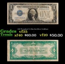 1928 "Funnyback" $1 Blue Seal Silver Certificate Grades vf+