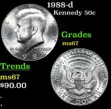1988-d Kennedy Half Dollar 50c Grades GEM++ Unc