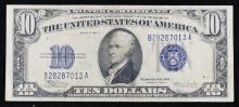 1934C $10 Blue Seal Silver Certificate Grades Select AU