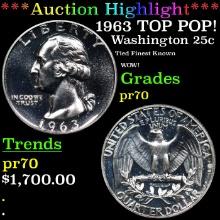Proof ***Auction Highlight*** 1963 Washington Quarter TOP POP! 25c Graded pr70 BY SEGS (fc)