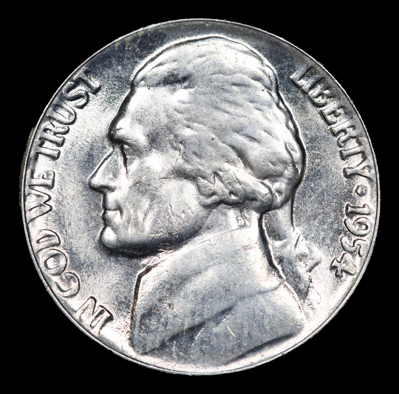 1954-p Jefferson Nickel 5c Grades GEM 5fs