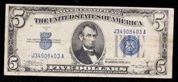 1934A $5 Blue Seal Silver Certificate Grades vf++