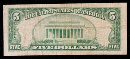 1928E $5 Red Seal United States Note Grades vf, very fine