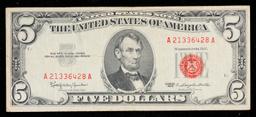 1963 $5 Red Seal United States Note Grades vf++