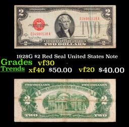 1928G $2 Red Seal United States Note Grades vf++