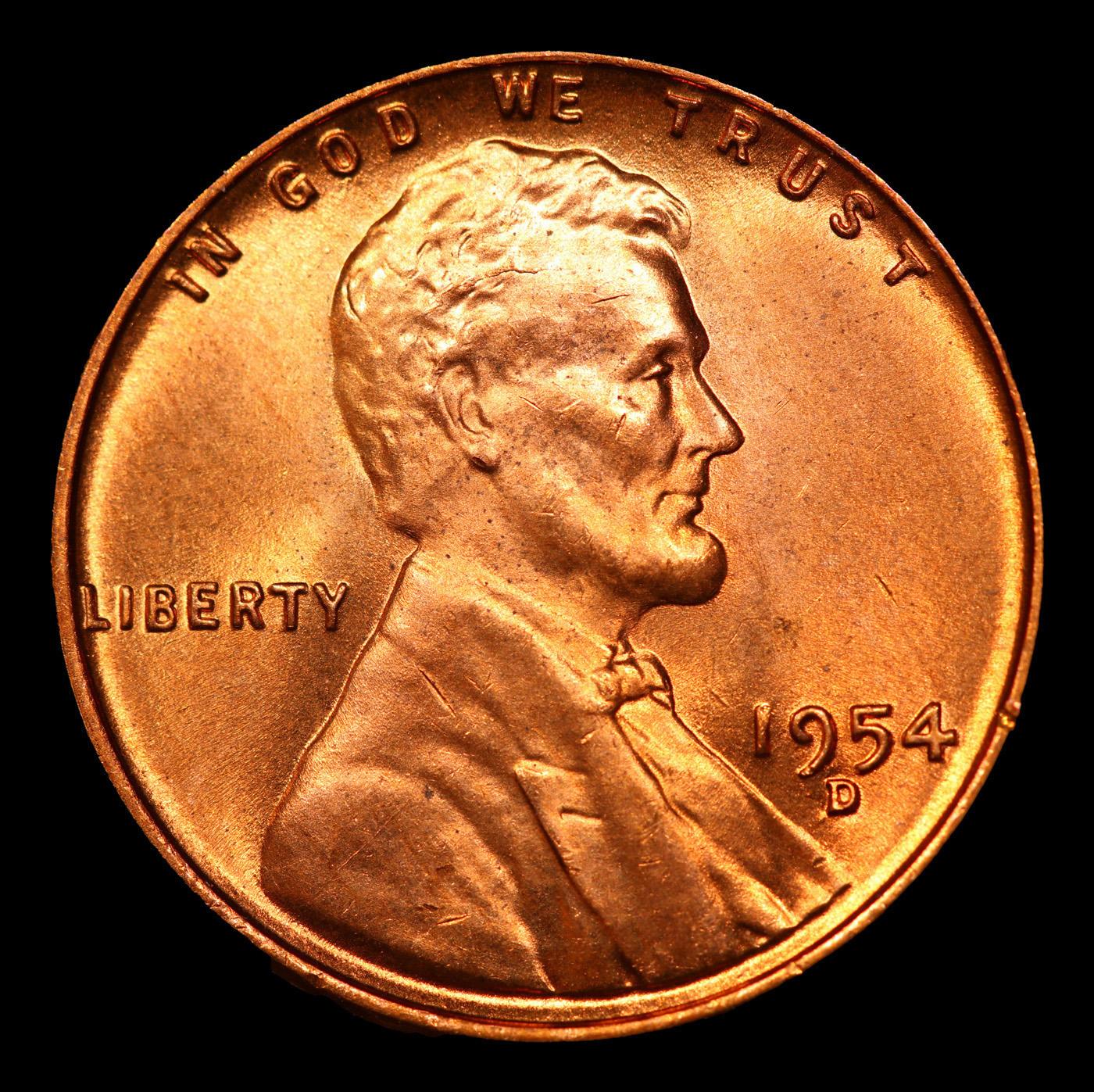 1954-d Lincoln Cent 1c Grades GEM++ RD