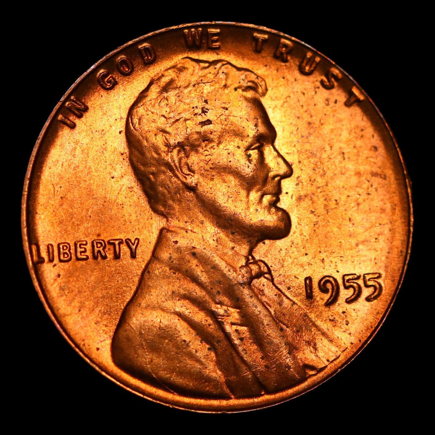 1955-p Lincoln Cent 1c Grades Gem+ Unc RD