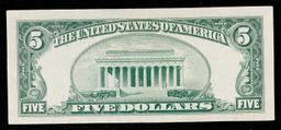 1953B $5 Red Seal United States Note Grades Choice AU