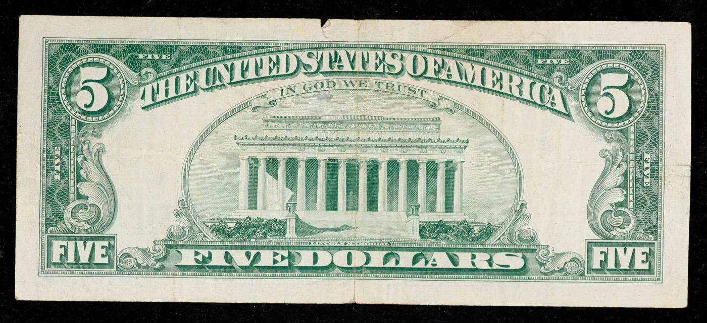 1963 $5 Red Seal United States Note Grades vf++