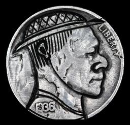 1936-s Hobo Buffalo Nickel 5c Grades Hand Carved