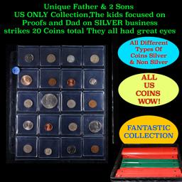 Unique Father & 2 Sons US ONLY Collection,The kids focused on Proofs and Dad on SILVER business stri