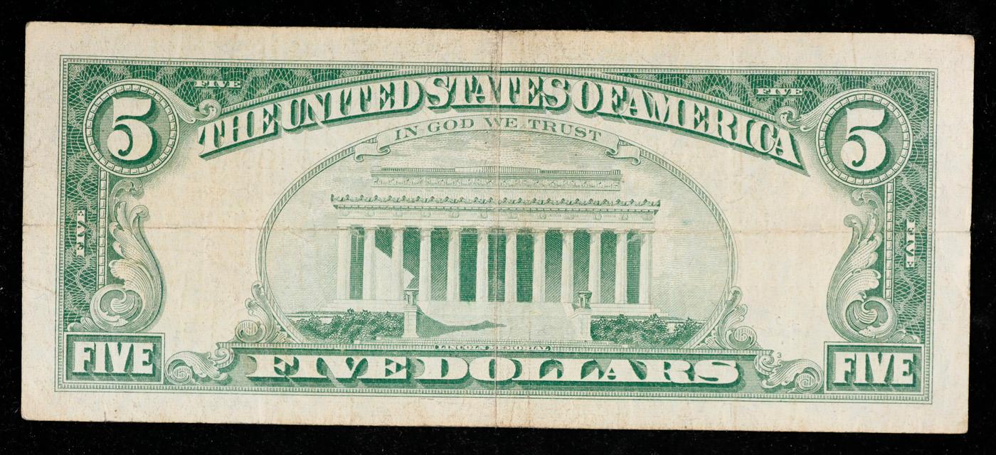 1963 $5 Red Seal United States Note Grades vf++