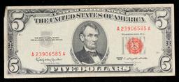 1963 $5 Red Seal United States Note Grades vf++