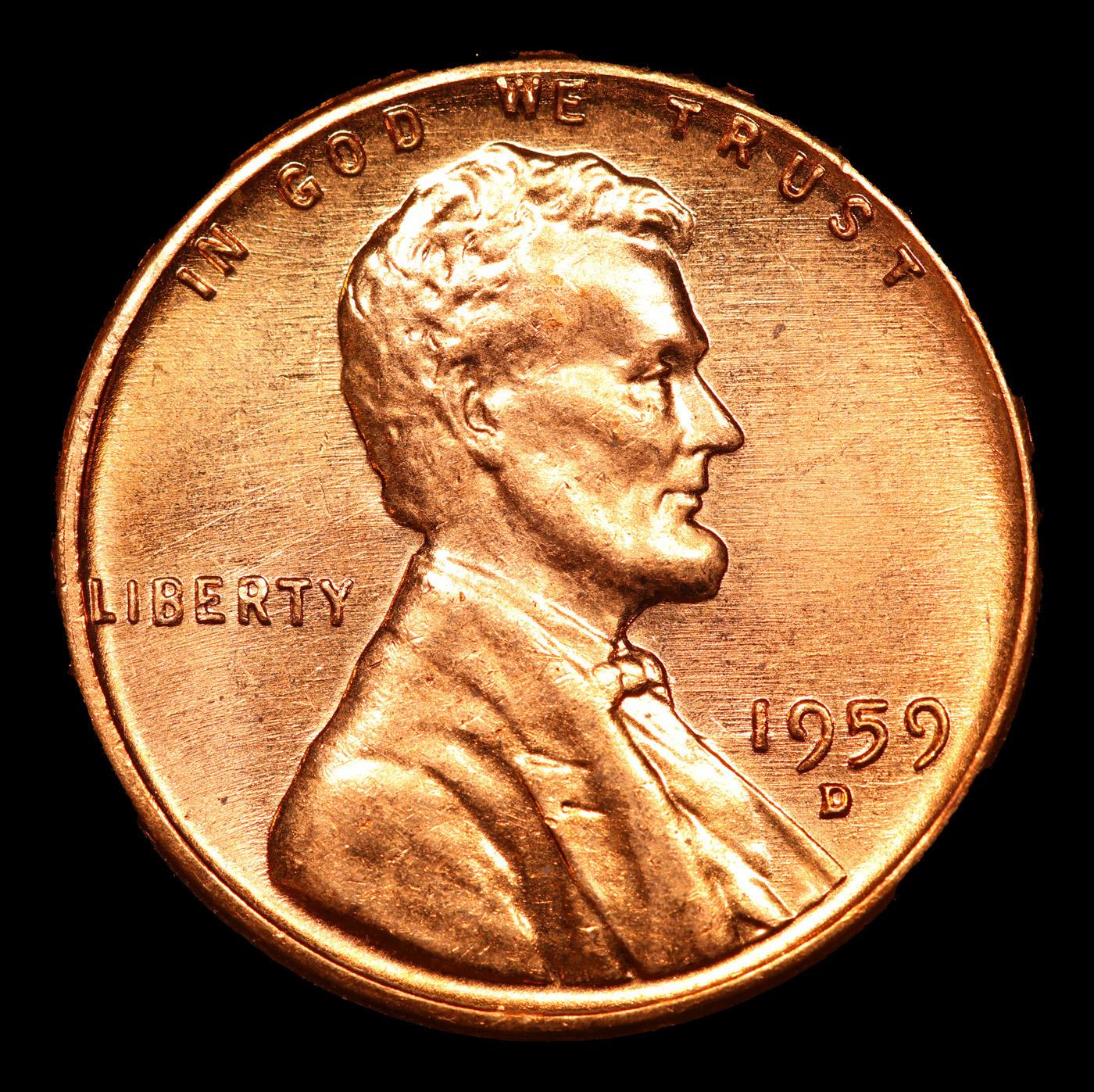 1959-d Lincoln Cent 1c Grades GEM+ Unc RD