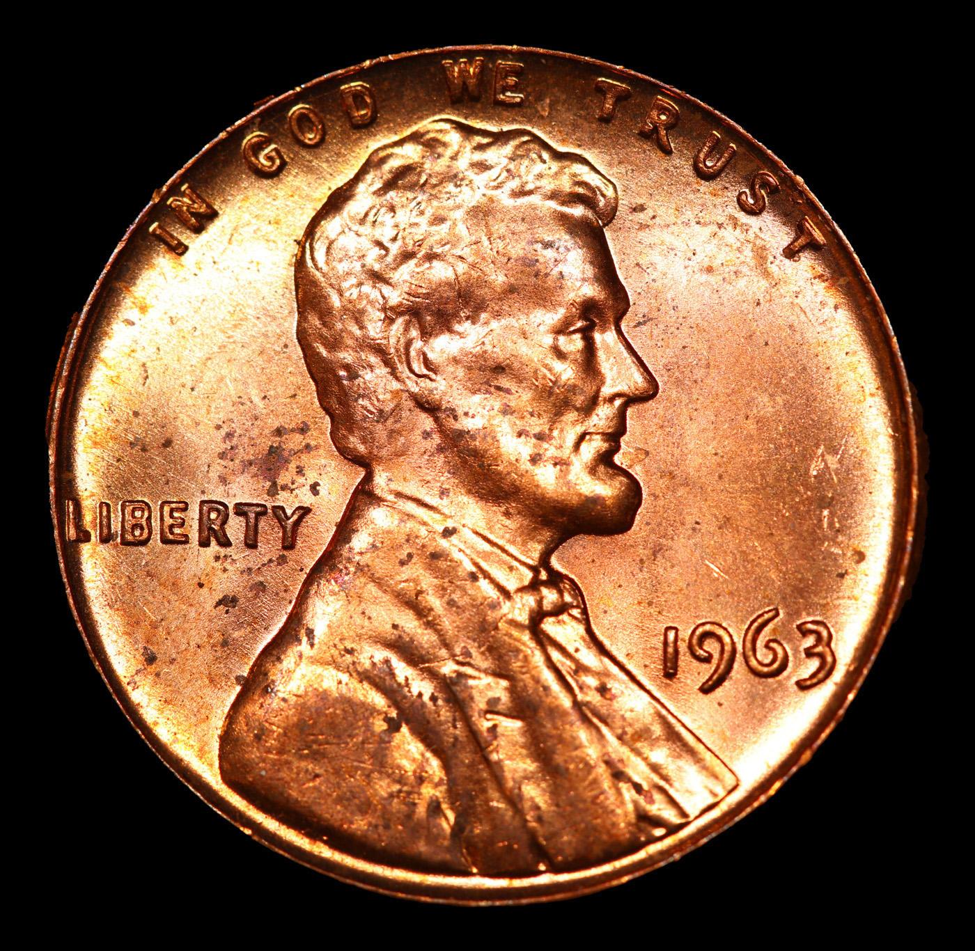 1963-p Lincoln Cent 1c Grades GEM Unc RD