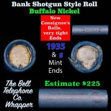 Buffalo Nickel Shotgun Roll in Old Bank Style 'Bell Telephone' Wrapper 1935 & s Mint Ends