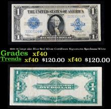 1923 $1 large size Blue Seal Silver Certificate Grades xf Signatures Speelman/White