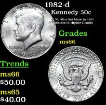 1982-d Kennedy Half Dollar 50c Grades GEM+ Unc