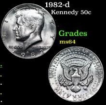 1982-d Kennedy Half Dollar 50c Grades Choice Unc