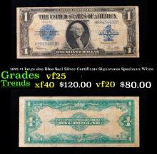 1923 $1 large size Blue Seal Silver Certificate Grades vf+ Signatures Speelman/White