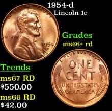 1954-d Lincoln Cent 1c Grades GEM++ RD