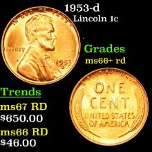 1953-d Lincoln Cent 1c Grades GEM++ RD