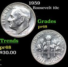 Proof 1959 Roosevelt Dime 10c Grades GEM++ Proof