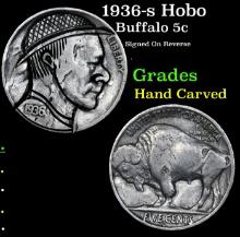 1936-s Hobo Buffalo Nickel 5c Grades Hand Carved