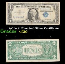 1957A $1 Blue Seal Silver Certificate Grades vf++