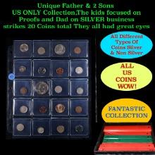 Unique Father & 2 Sons US ONLY Collection,The kids focused on Proofs and Dad on SILVER business stri