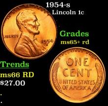 1954-s Lincoln Cent 1c Grades Gem+ Unc RD