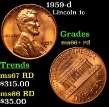 1959-d Lincoln Cent 1c Grades GEM++ RD