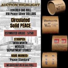 *Uncovered Hoard* - Covered End Roll - Marked "Peace Standard" - Weight shows x10 Coins (FC)