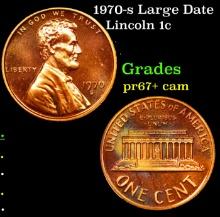 Proof 1970-s Large Date Lincoln Cent 1c Grades GEM++ Proof Cameo