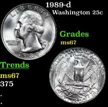 1989-d Washington Quarter 25c Grades GEM++ Unc