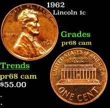 Proof 1962 Lincoln Cent 1c Grades GEM++ Proof Cameo