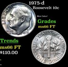 1975-d Roosevelt Dime 10c Grades GEM+ FT