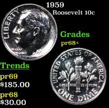 Proof 1959 Roosevelt Dime 10c Grades GEM++ Proof