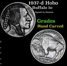 1937-d Hobo Buffalo Nickel 5c Grades Hand Carved